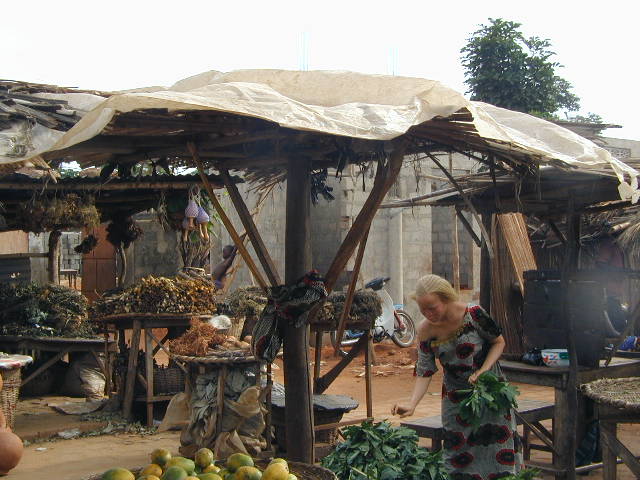 albino herb seller at porto novo market